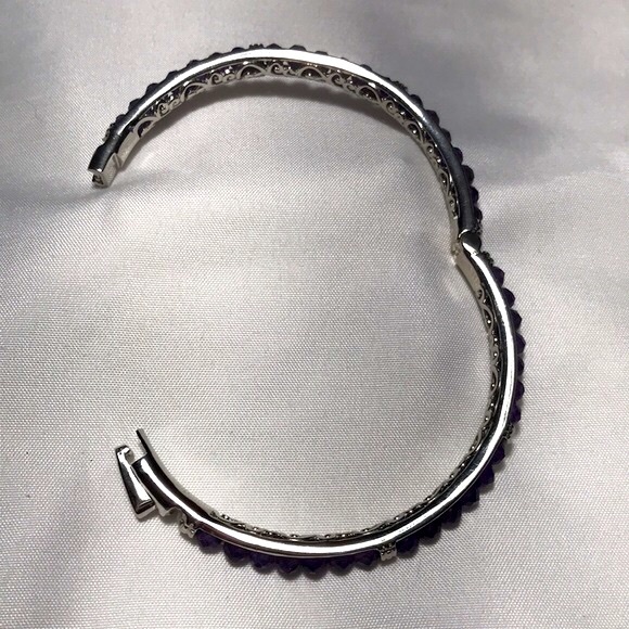 🌹Amethyst Beaded Bangle Bracelet - Picture 5 of 9